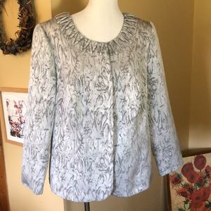DANILLO Size 16W Silver-Gray Marbling Print Round Weave Neck Bridal $180 NEW